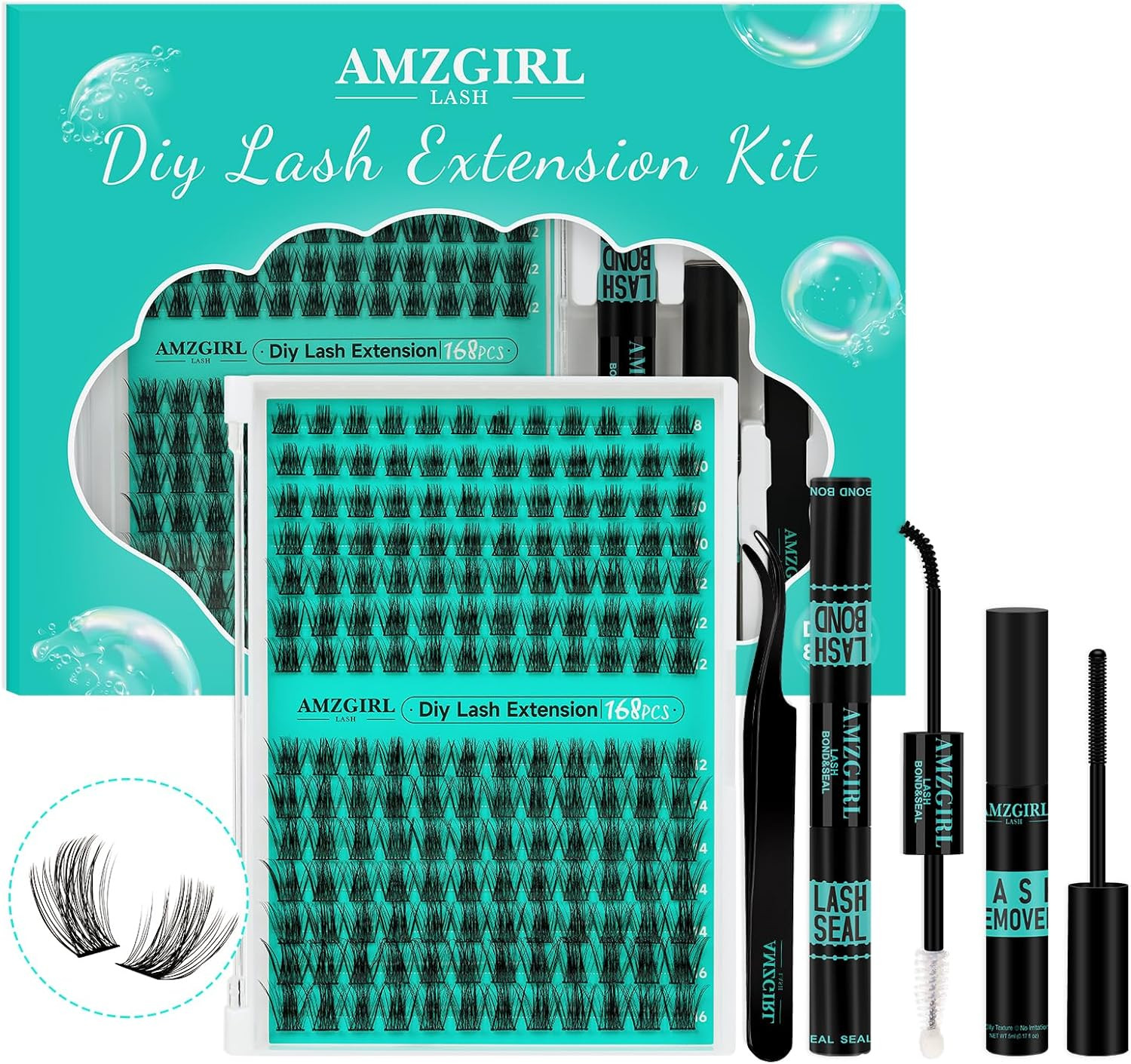 Ciglia Extension Fai da Te 168 Pezzi - D Curl Lash Kit Professional