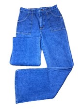 VTG Wrangler Bell Bottom Jeans 70s Gold Zipper Pocket USA Made Women Small 28x32