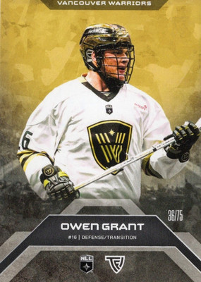 2025 TFL National Lacrosse League NLL Home Floor Card - Owen Grant 36/75