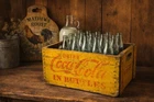 Vintage Coca Cola Yellow Wooden Bottle Crate Carrier ENYART 18 Slot Display