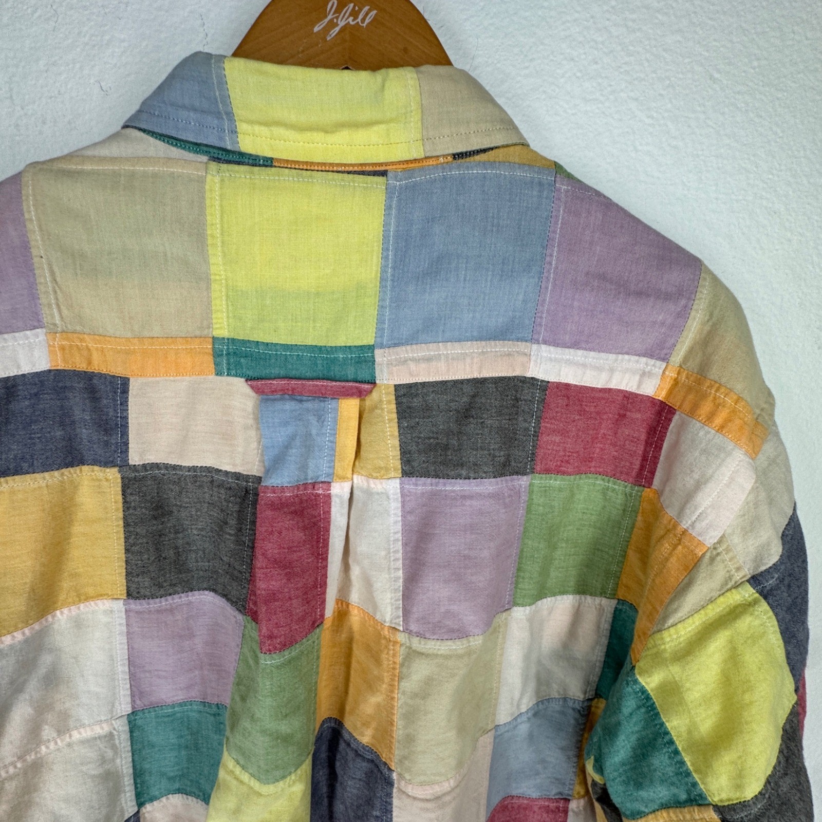 Orvis Mens Patchwork Colorblock Camp Button Shirt… - image 6