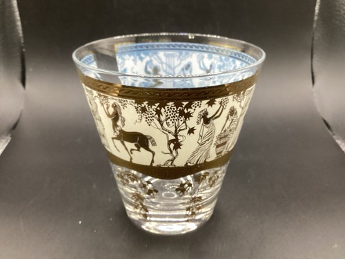 Set of 4 VTG MCM Gold Greco-Roman Centaur Tapered Cocktail Glasses - Picture 4 of 6