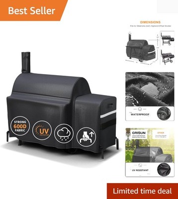 Grill Cover for Oklahoma Joe's Highland Offset Smoker, Anti-Fade Waterproof O...
