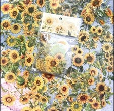 10pcs Sunflower P.E.T. Stickers -DIY Crafts  Cards, Journal, Scrapbook