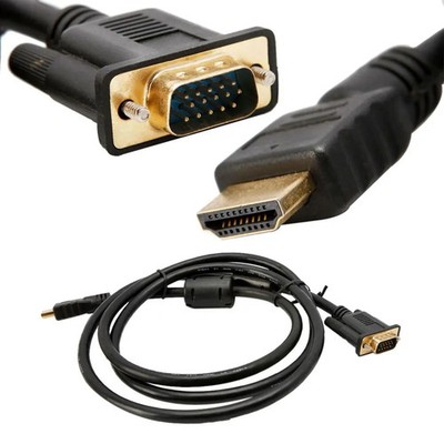 New 6 ft Gold Plated HDTV HDMI to VGA male HD15 Adapter Cable for PC or TV