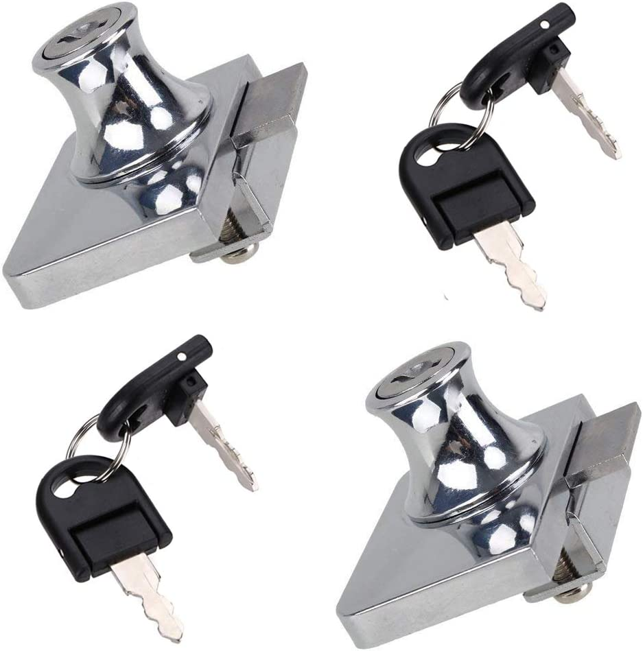 2Pcs No-Drill Stainless Steel Glass Door Lock for Display Cabinets