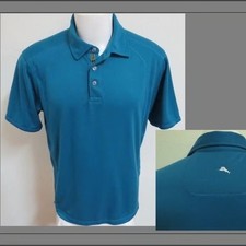 Sz L Blue Tommy Bahama Men's Polyester 11W Polo Shirt
