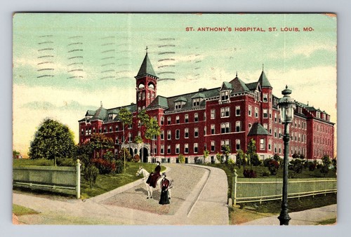 St Louis MO-Missouri, St Anthony's Hospital, c1909 Antique Vintage Postcard