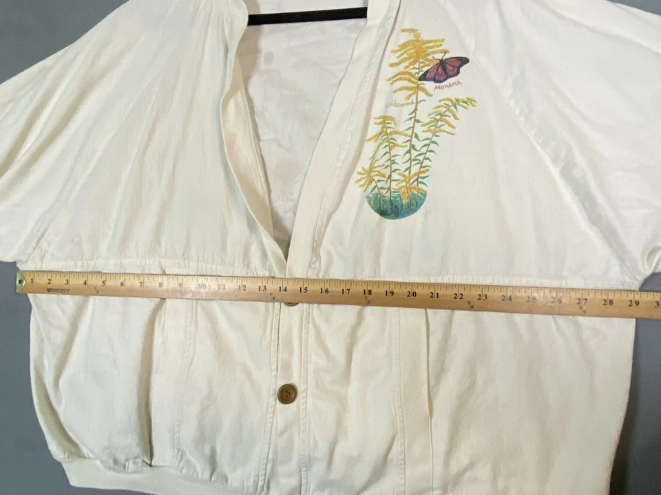 Cárdigan grande vintage 1991 de gran tamaño para mujer Garden Granny bolsillos con estampado floral Foto 4 de 4