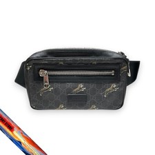 Gucci GG Supreme Belt Bag 474293 Black Waist Bag for Ladies