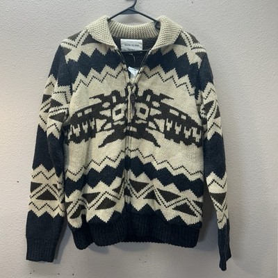 RIVER ISLAND Native Jacket Southwestern Indie Tribal Sherpa Lined Shawl Collar