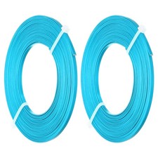 18 Gauge 3mm Wide Flat Wire, 16.4Ft 2 Roll Bendable Flat Bezel Wire, Sky Blue