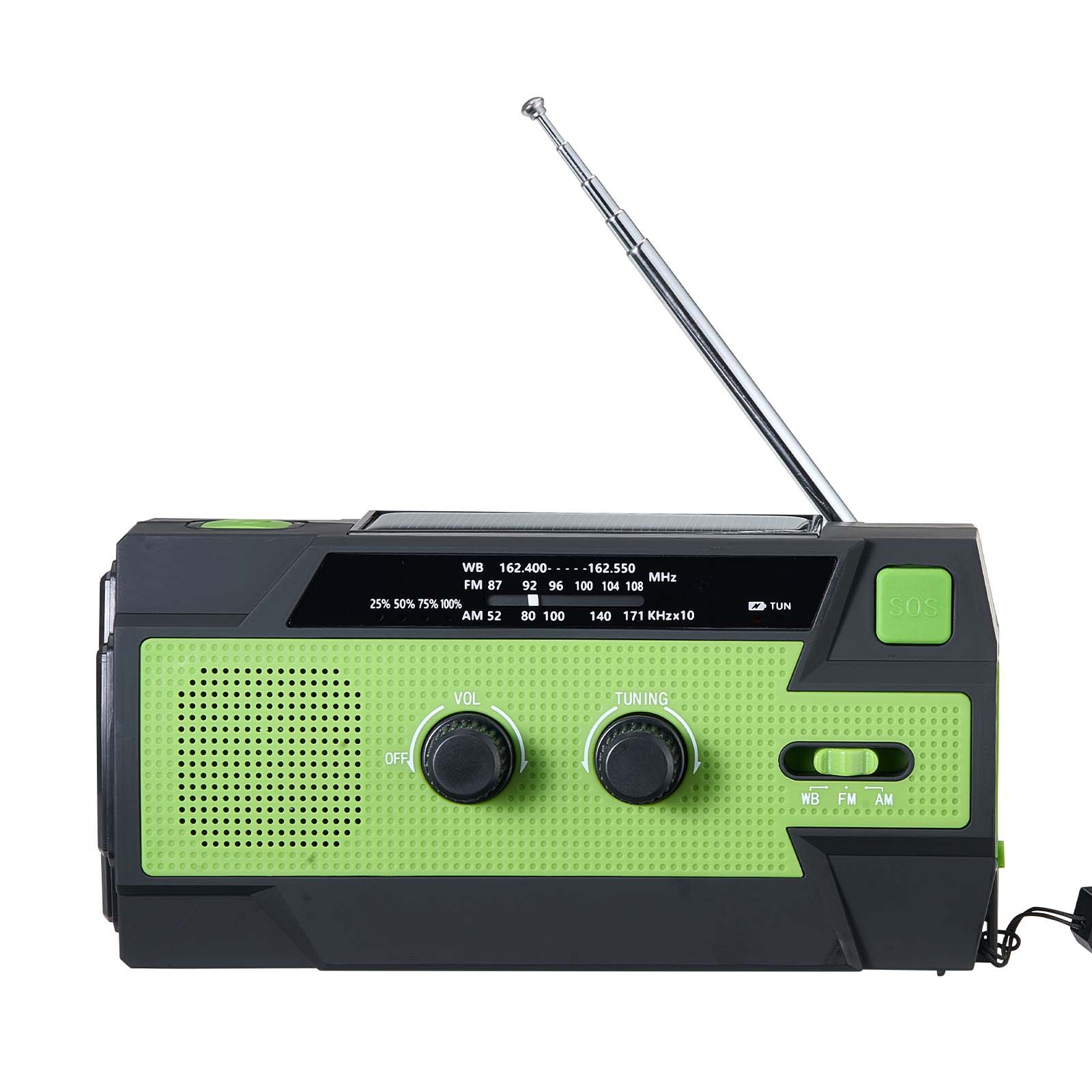 S L1600 Uimoso emergency weather radio with solar and hand crank, 4000mah battery