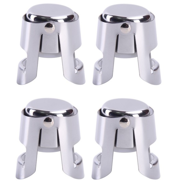 4X Sektverschluss Wein Flaschenverschluss Champagner Stopfen FlaschenstöPsel Set-image