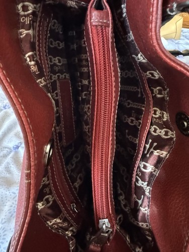 TIGNANELLO BURGUNDER DOPPELHENKEL WUNDERSCHÖNE LEDERTASCHE, GR. M BIS LG, TOP A+ - Bild 11 von 18