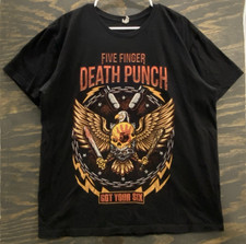 2016 Five Finger Death Punch Band T-Shirt Black Got Your Six Graphic Tee XL