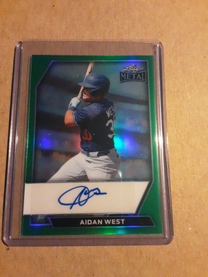 2026 Leaf Metal Baseball #BA-AW2 Aiden West Green 1/3 Autograph