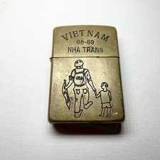 Accendino Zippo Vintage Vietnam 1968 Oro Usato
