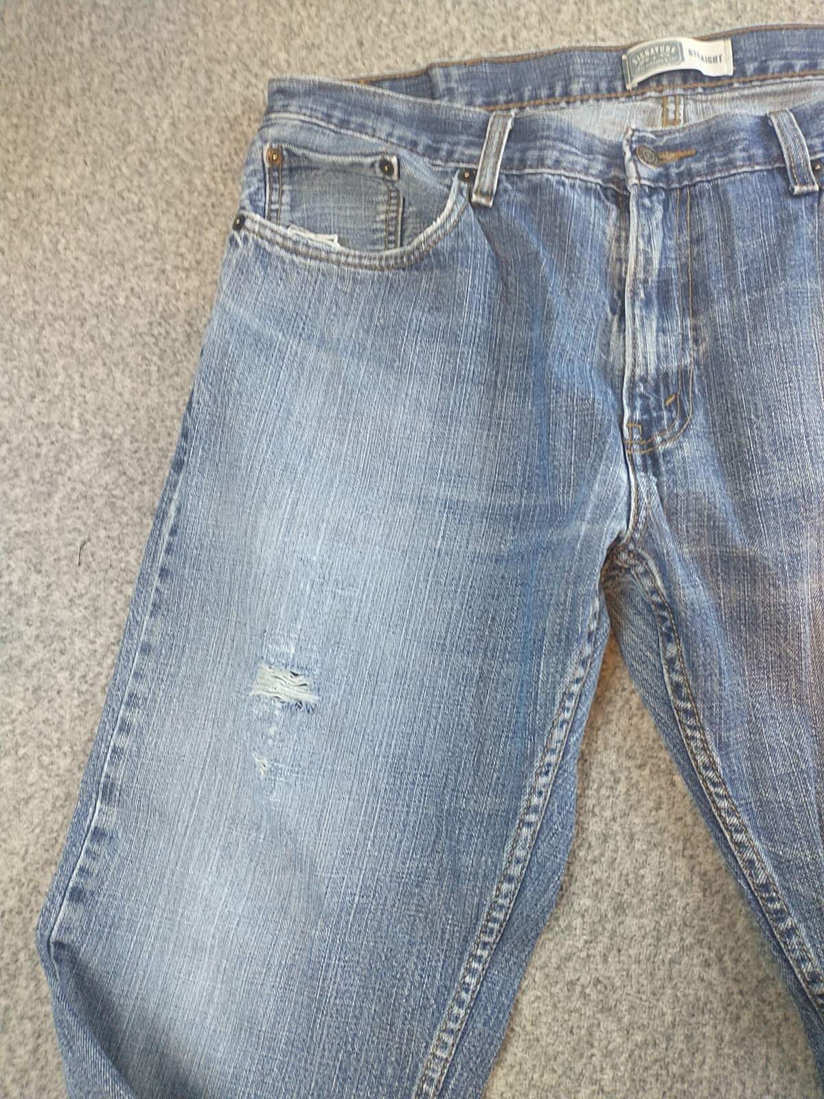 Signature by Levi Strauss & Co Men's Jeans 36x27 Regular Straight Fit Denim Work