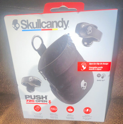 Skullcandy Push 720 Open XT Bluetooth Wireless Open-Ear Ear-Hook Earbuds Black