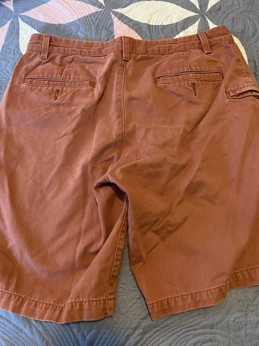 Two Pairs of Preowned Dockers Cotton Shorts 33 Waist White other Rust Color - Picture 4 of 17