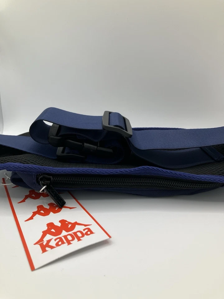 Bolso KAPPA Auténtico Caballa Cremallera Cinturón Azul Marino Blanco Fannypack Mediano Foto 3 de 4