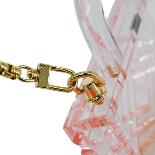 L'AFSHAR | Mini bolso de acrílico rosa Adele con asa superior - Imagen 10 de 12