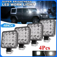 4PCS 80W LED Work Light Truck OffRoad Tractor Flood Lights 12V Square 4 Inch US