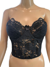 Vintage 1996 Victoria's Secret Black Longline Bustier Corset - 36C
