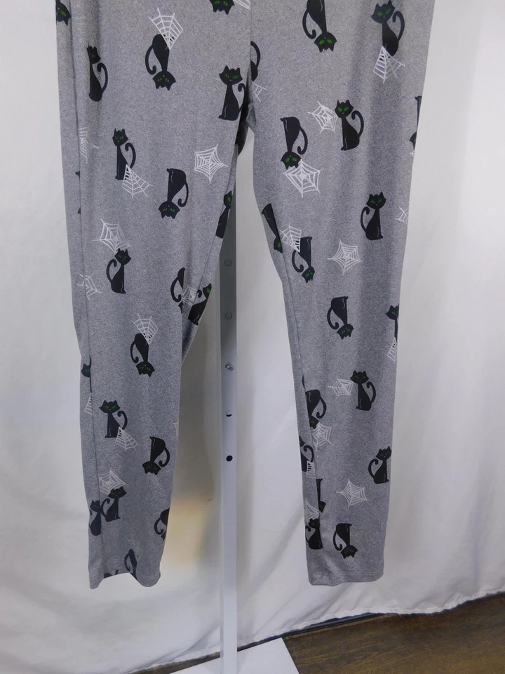 Leggings Feeling Festivos Mujer Gris Medio Negro Gato Telaraña Bruja Foto 3 de 4