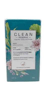 CLEAN Reserve H2EAU Amber Cashmere 3.4oz   Water-Based Vegan Eau de Parfum NEW