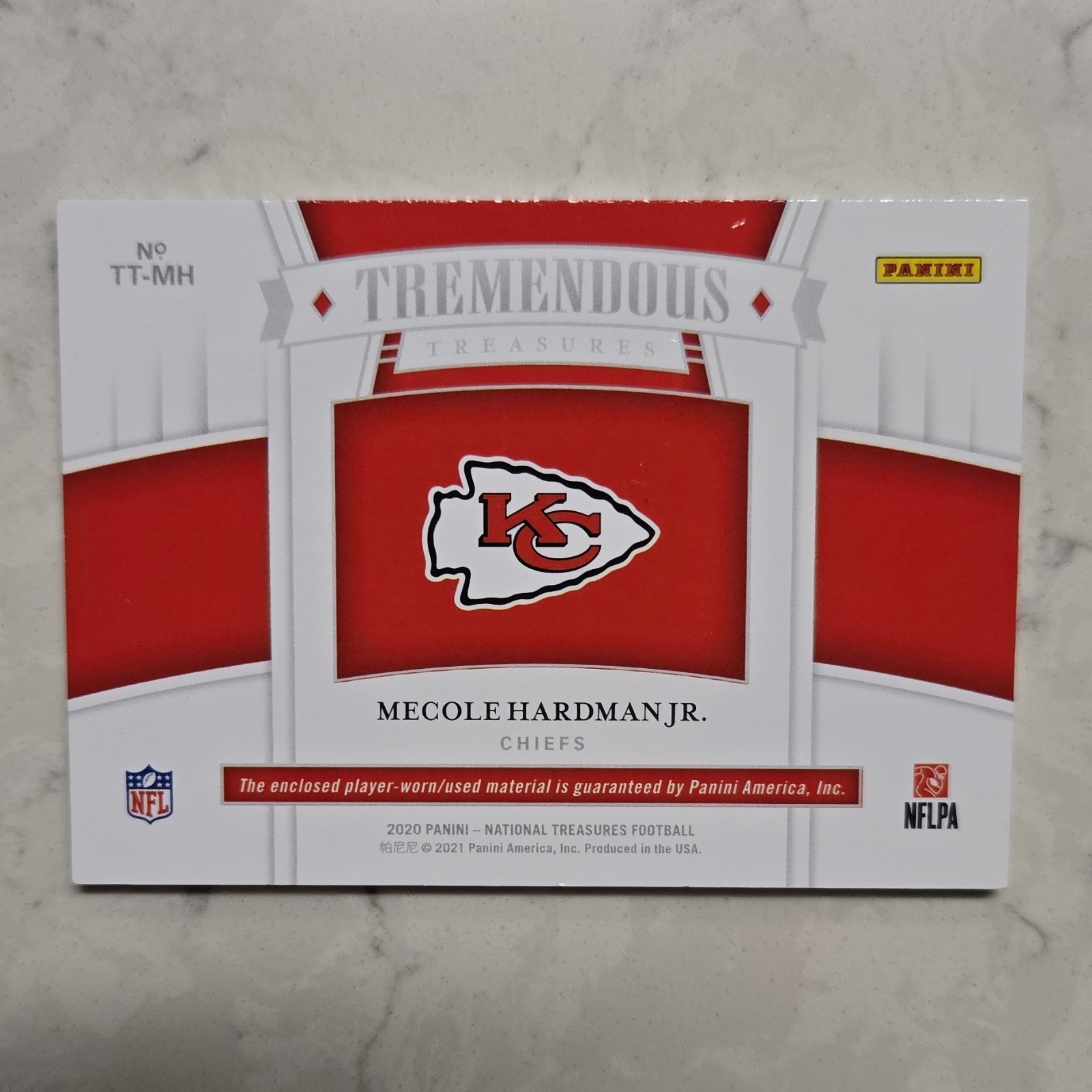 Panini 2020 National Treasures Tremendous Treasures Mecole Hardman Jr 1/1 view 2