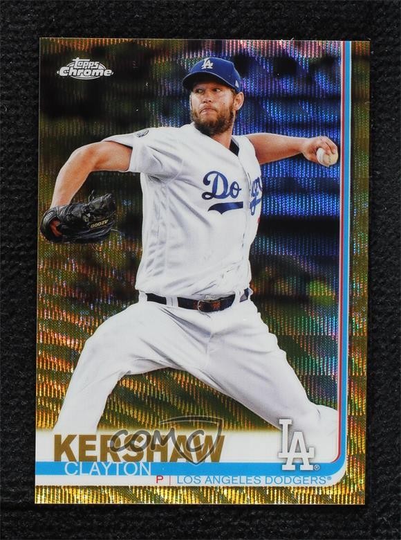 2019 Topps Chrome Gold Wave Refractor 5/50 Clayton Kershaw #112