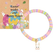 Easter Basket Stuffers, Easter Gifts for Women Teen Colourful Bunny Bracelets fo