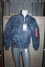 Image of Alpha Industries MA-1 VF59 19118/07 Blue Bomber Jacket Nylon Size M