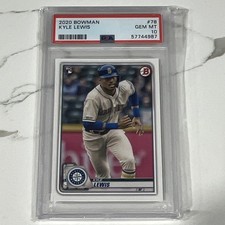 2020 Bowman Kyle Lewis #78 Rookie Seattle Mariners PSA 10 Baseball Card. rookie card picture