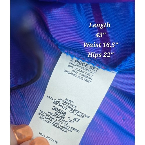 Vintage Jessica McClintock for Gunne Sax Millennium 2000Iridescent Blue Skirt - Picture 9 of 9