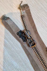 Vintage 45" Talon Brown Coat Zipper size #10