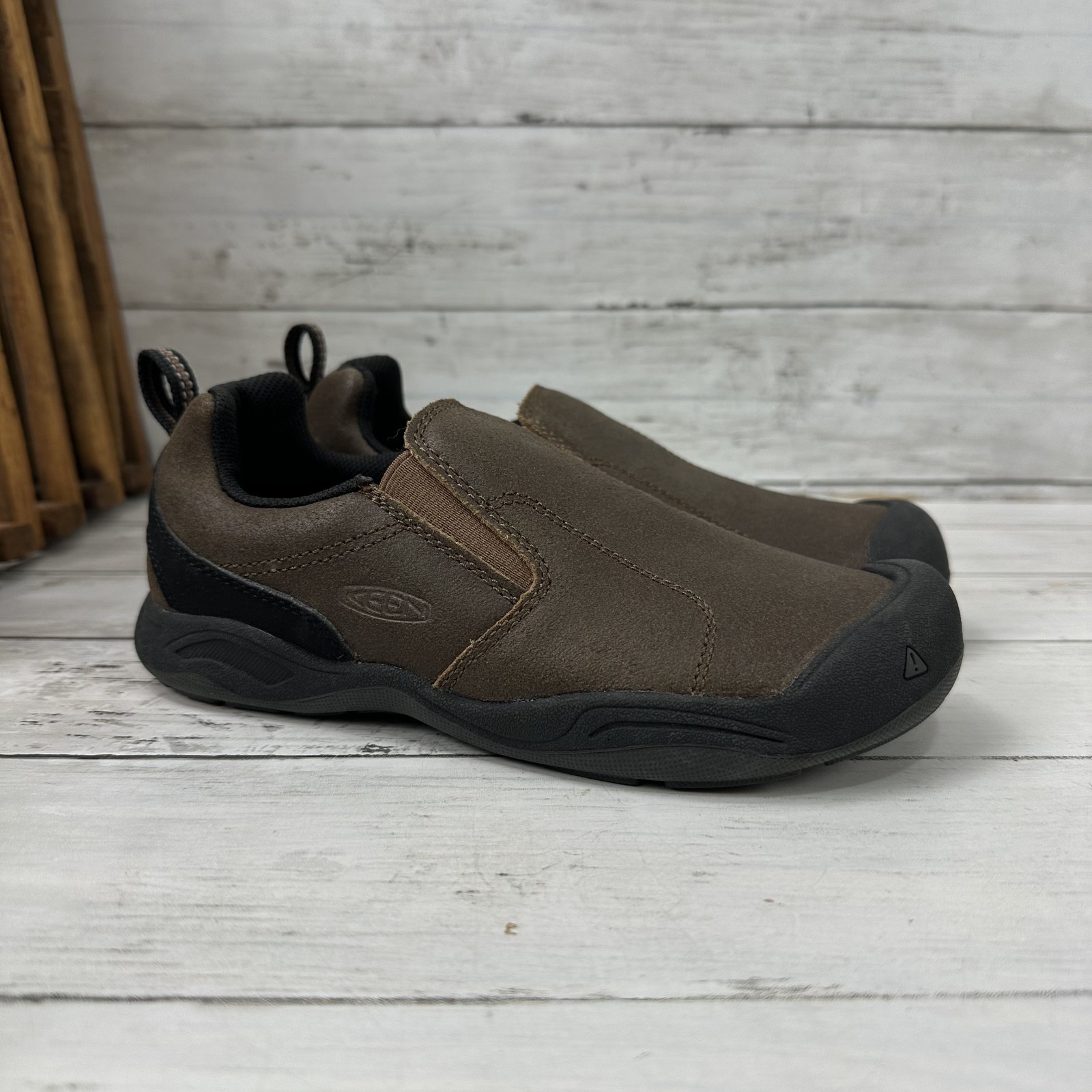 Scarpe slip on Keen Youth taglia 3 escursionismo impermeabili sportive punta chiusa marrone