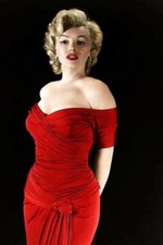 Marilyn Monroe Posing In Red Dress 8x10 PHOTO PRINT