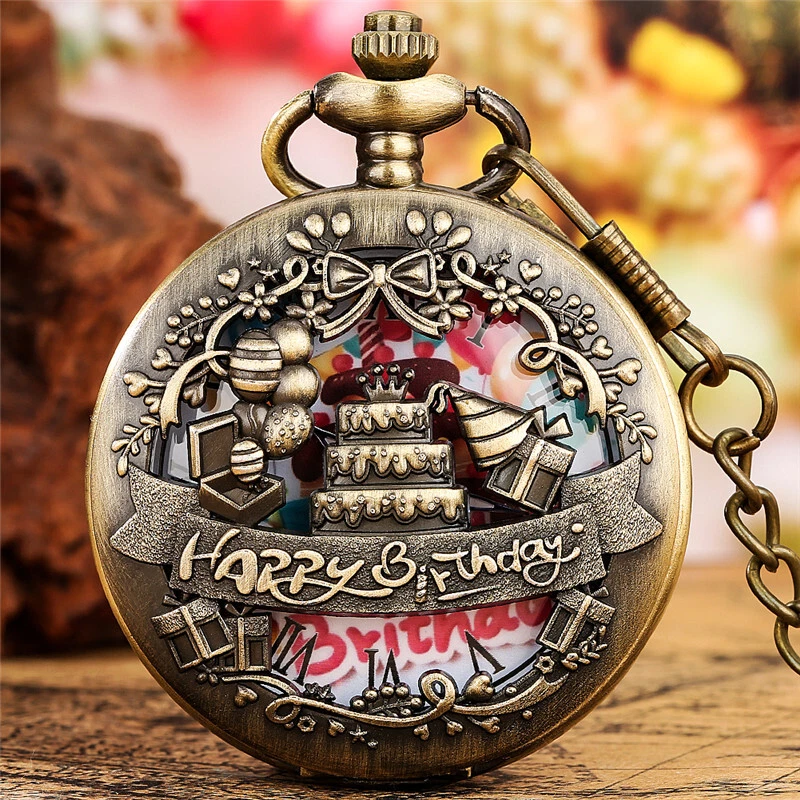 Vintage Quartz Pocket Watch Necklace Colorful Accessories