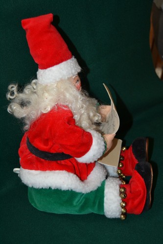 Shelf Sitting Musical Animated Santa Claus Doll Annalee style ~ 13" tall - Picture 3 of 13