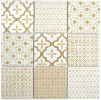 Keramik Mosaik Warm Beige Mosaikfliese Wand Fliesenspiegel KüChe Bad MOS22B-W...