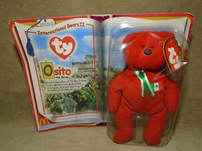 2000 TY TEENIE BEANIE MEXICO OSITO THE BEAR MINI PLUSH NIB