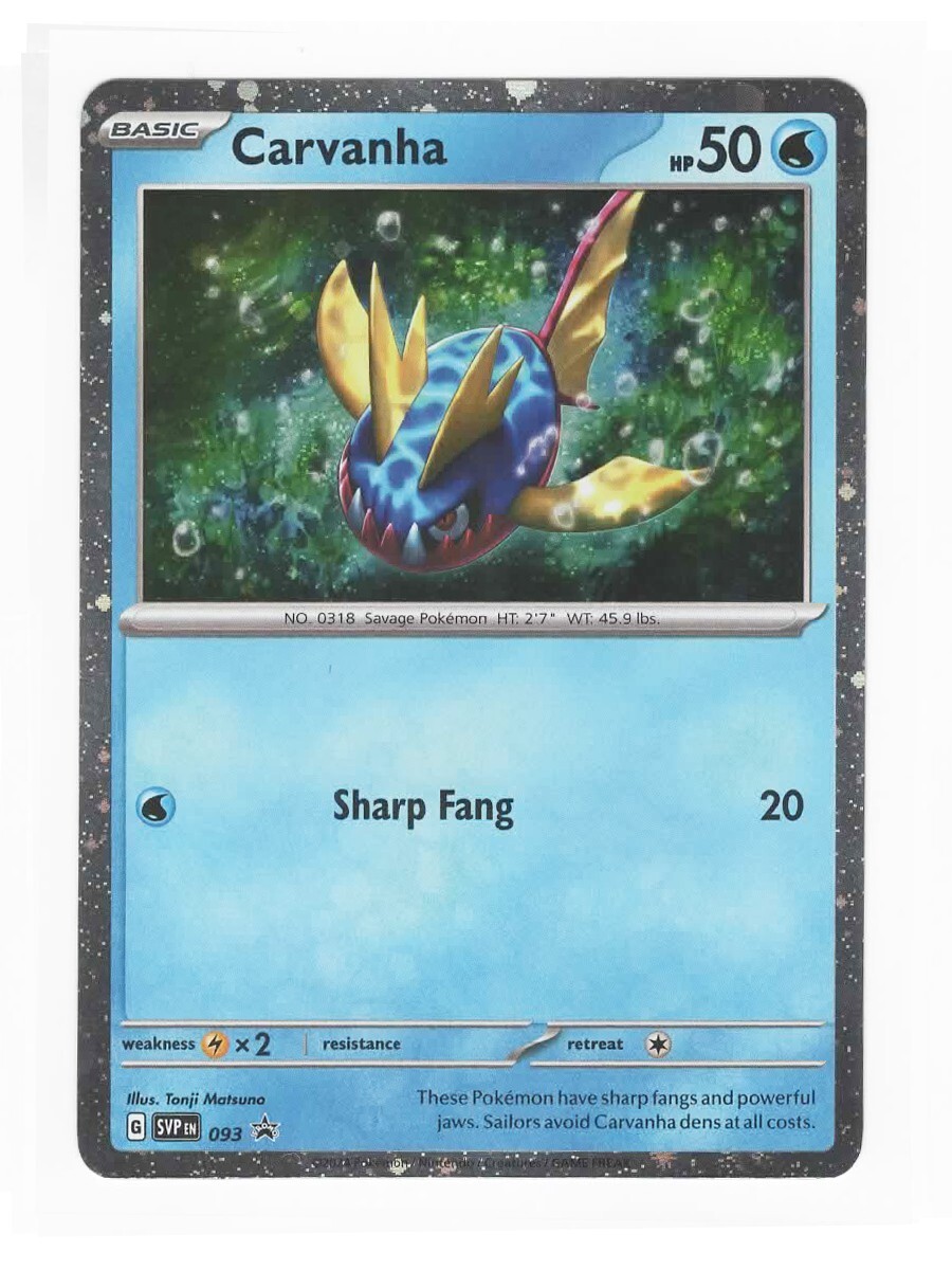 Pokemon - Carvanha SVP 093 - Black Star PROMO COSMOS HOLO
