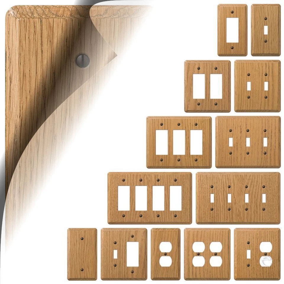 AMERELLE Light Oak Wood Switch Plate Cover (Discontinued)