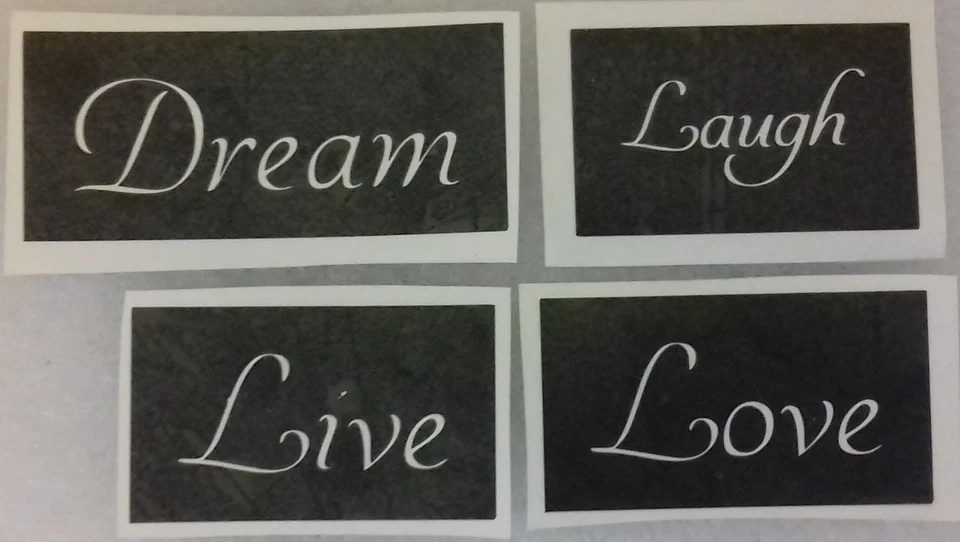 Love & live & laugh & dream stencils for etching glass craft gift hobby craft