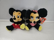 Vintage Disneyland Mickey  Minnie Mouse Bean Bag Plush New Korea