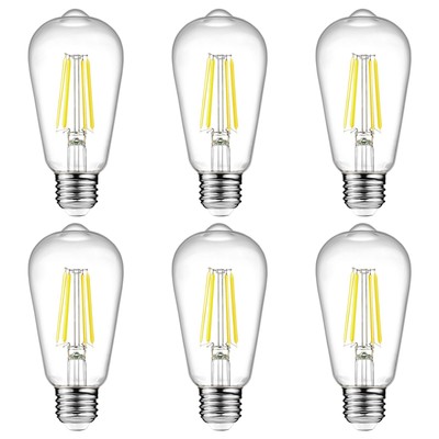 Vintage LED Edison Bulbs, 6W, Equivalent 60W, High Brightness Daylight White ...
