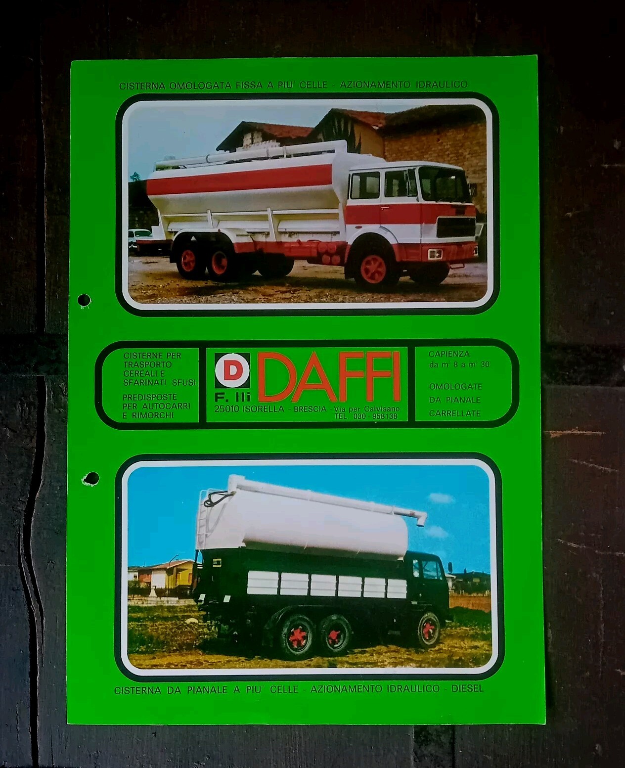 Brochure CISTERNE DAFFI FISSE CARRELLATE TRASPORTO CEREALI SFARINATI TANK